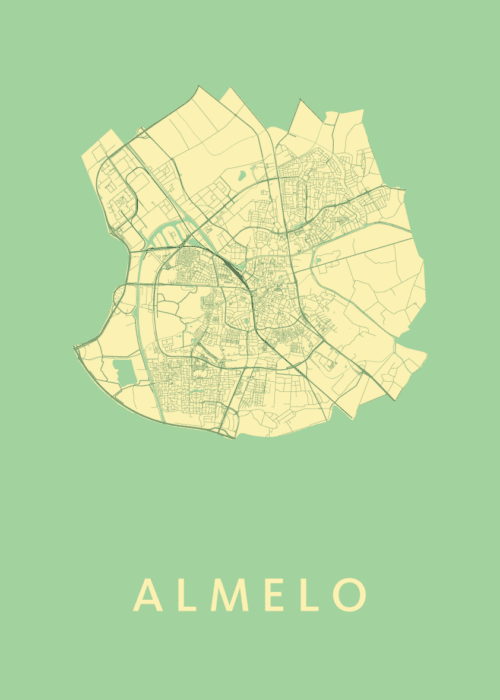 Almelo Stadskaart poster Spring