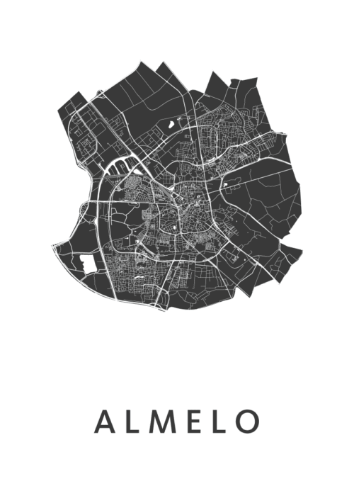 Almelo Stadskaart poster White