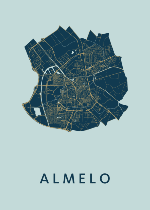 Almelo Stadskaart poster Prussian