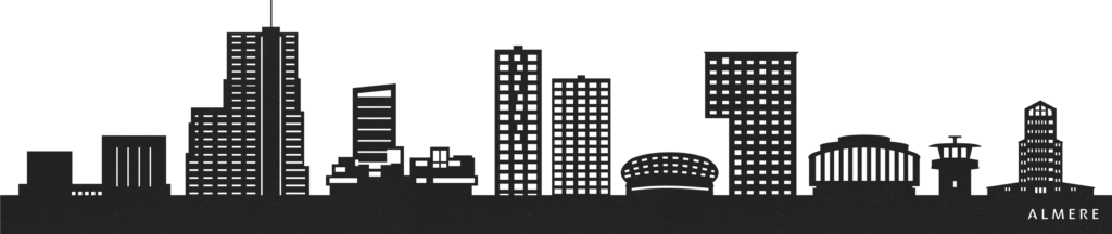 Almere zwarte skyline