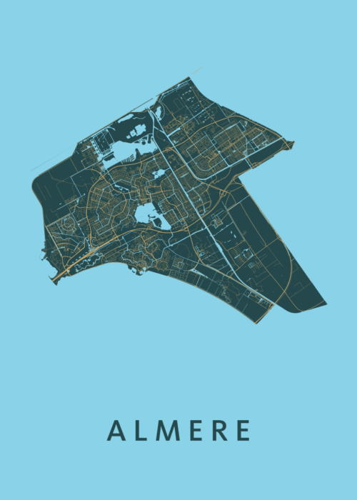 Almere Stadskaart poster Azure
