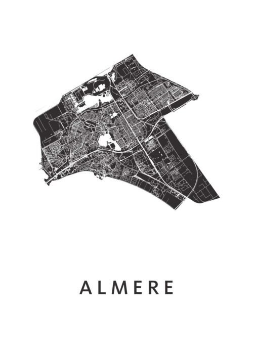 Almere Stadskaart poster White