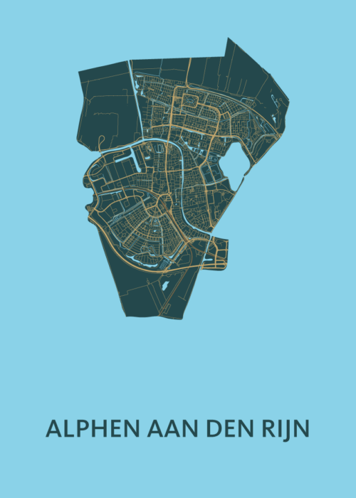 Alphen aan den Rijn Stadskaart poster Azure
