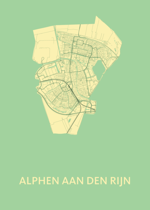 Alphen aan den Rijn Stadskaart poster Spring