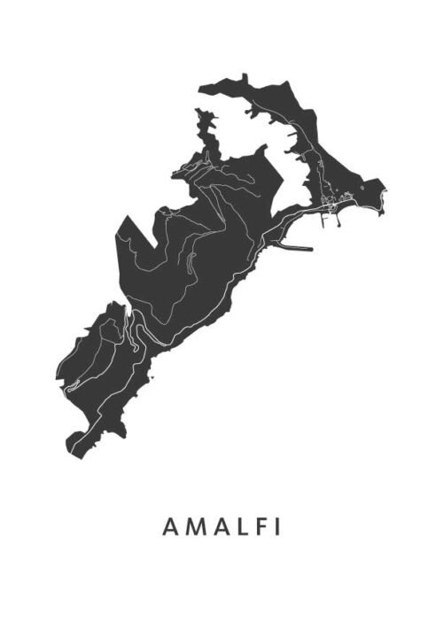 Amalfi Kaart Poster