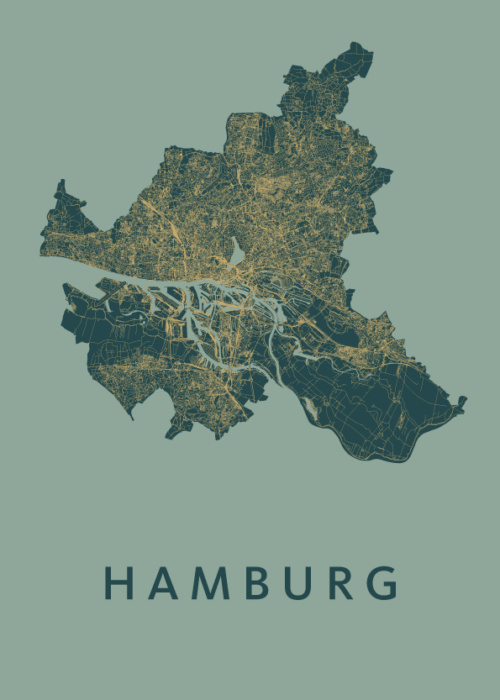 Hamburg Amazon Stadskaart Poster Kopen