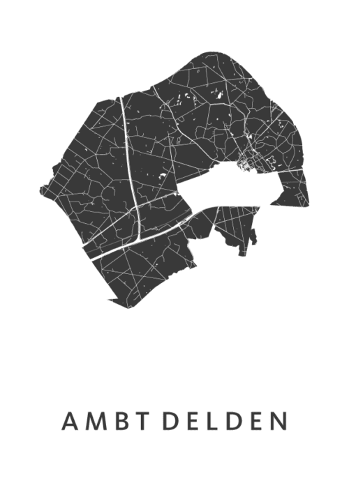 Ambt Delden White Stadskaart Poster | Kunst in Kaart