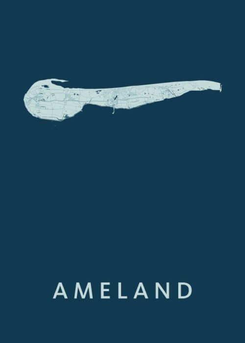 Ameland Stadskaart poster Feldgrau