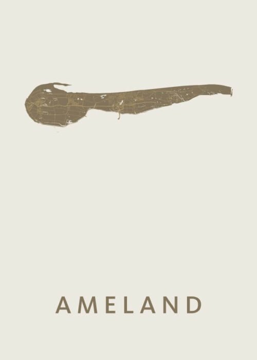 Ameland Stadskaart poster Gold