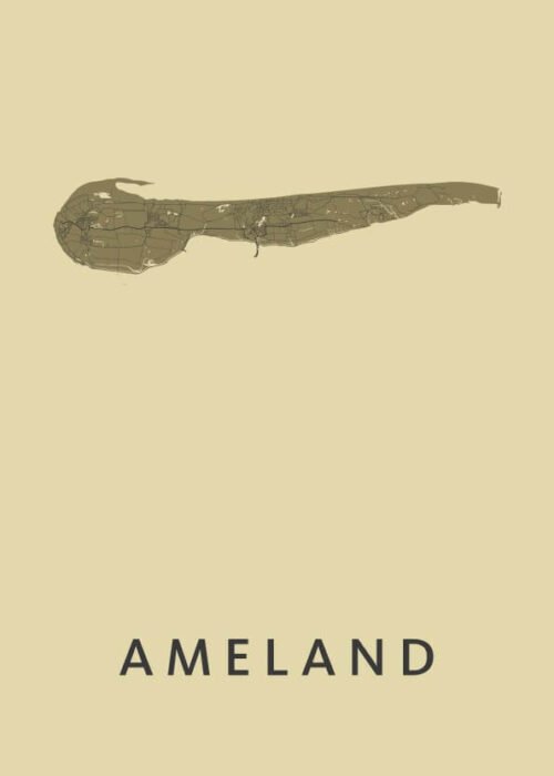 Ameland Stadskaart poster GoldenRod