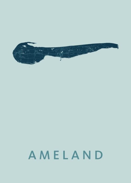 Ameland Stadskaart poster Mint