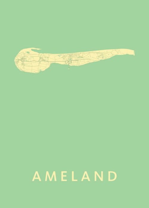 Ameland Stadskaart poster Spring