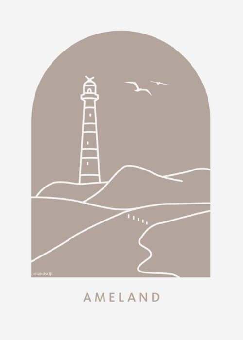 Vuurtoren Ameland — Icoon Print