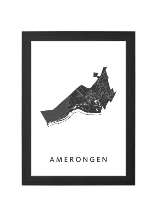 amerongen kaart poster ingelijst in zwarte lijst