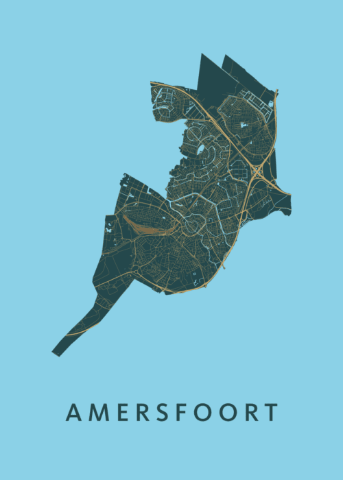 Amersfoort stadskaart poster Azure