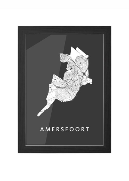 amersfoort stadskaart poster kopen ingelijst in zwarte lijst