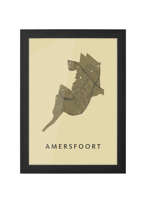 amersfoort stadskaart poster kopen ingelijst in zwarte lijst