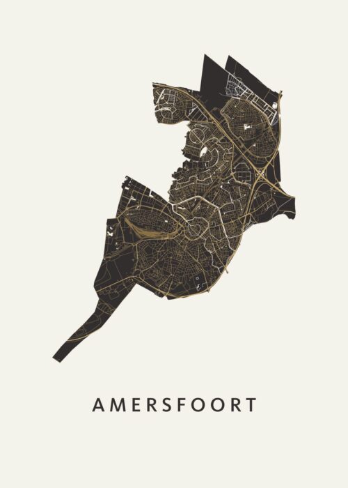 Amersfoort stadskaart poster Khaki