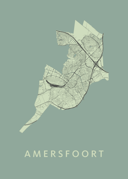 Amersfoort stadskaart poster Olive