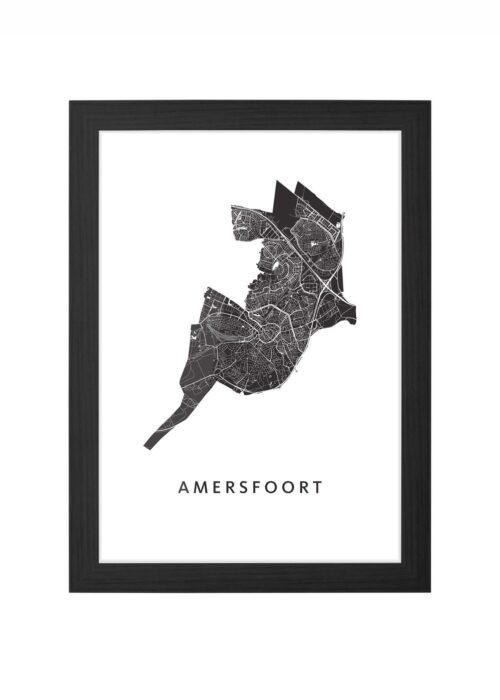 amersfoort stadskaart poster kopen ingelijst in zwarte lijst