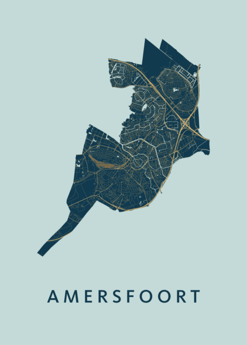 Amersfoort stadskaart poster Prussian