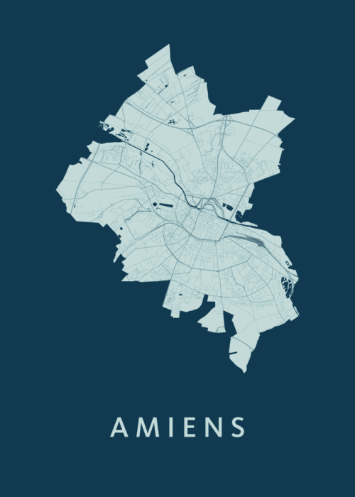 Amiens Stadskaart - Feldgrau poster