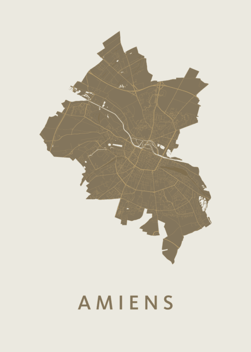 Amiens Stadskaart - Gold poster