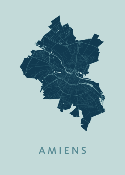 Amiens Stadskaart - Mint poster