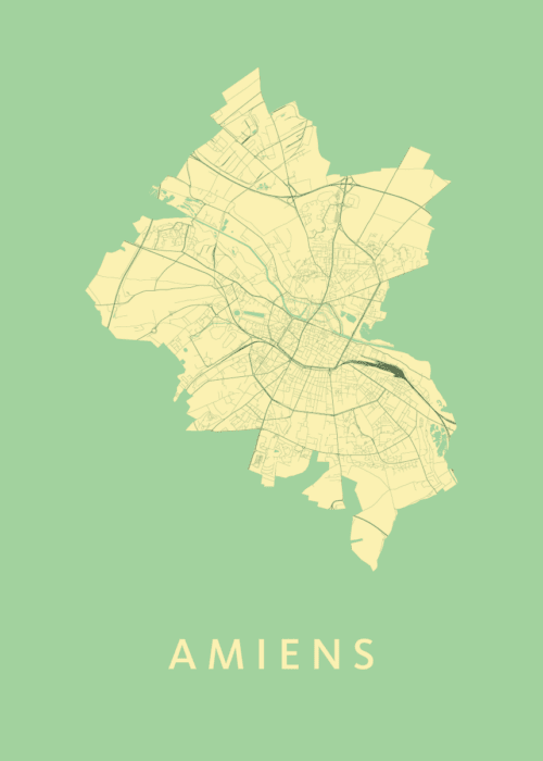 Amiens Stadskaart - Spring poster