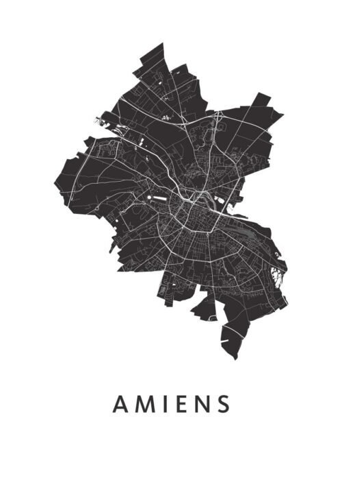Amiens Stadskaart poster
