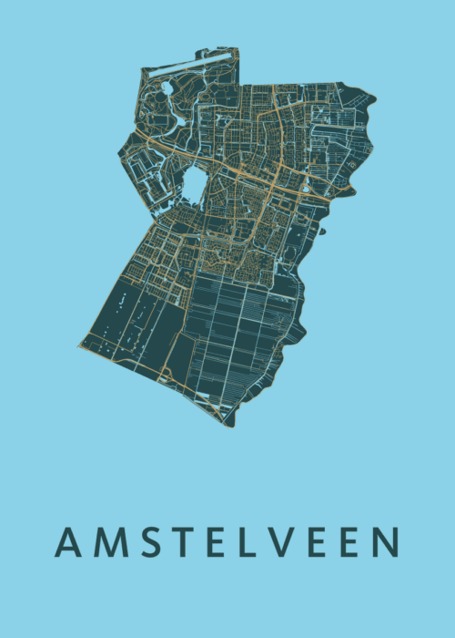 Amstelveen Stadskaart poster Azure