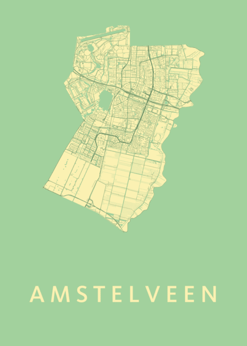 Amstelveen Stadskaart poster Spring