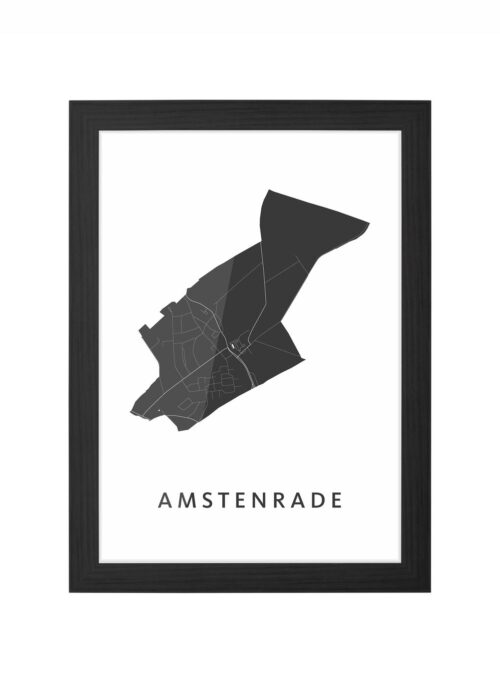 amstenrade kaart poster ingelijst in zwarte lijst