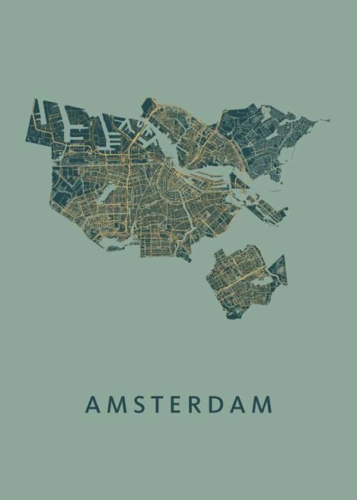 Amsterdam stadskaart poster Amazon
