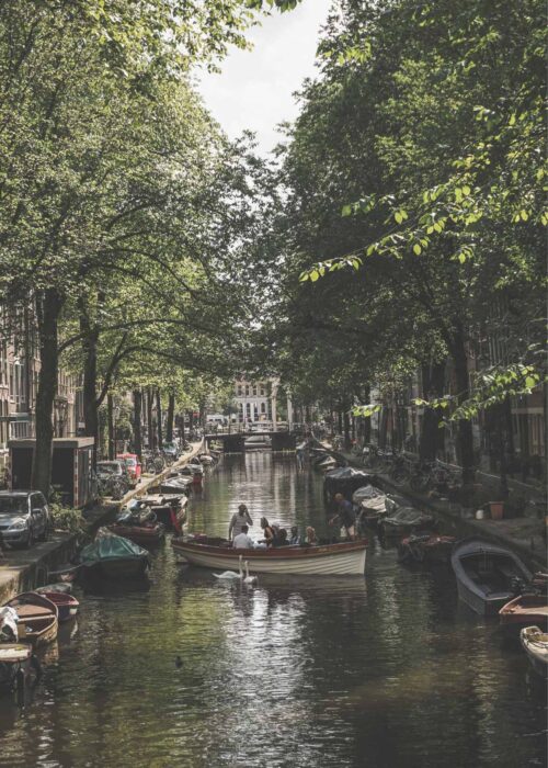 Varen op de Amsterdamse grachten II — Fotografie Poster