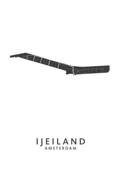 IJeiland wijkkaart Amsterdam poster