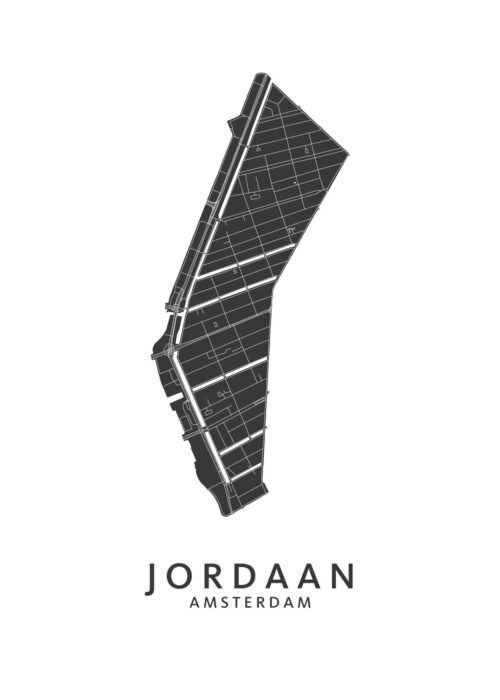 Jordaan wijkkaart Amsterdam poster