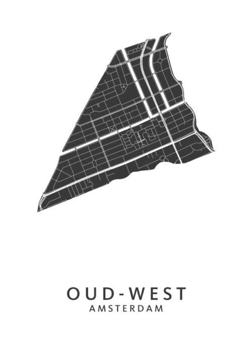 Oud-West wijkkaart Amsterdam poster