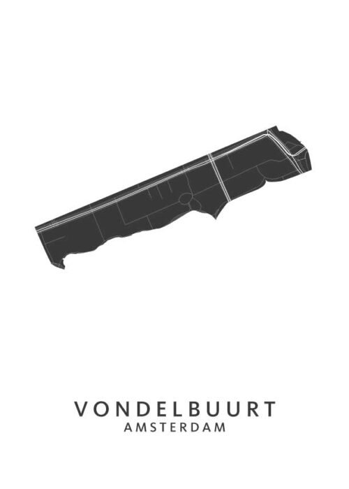Vondelbuurt wijkkaart Amsterdam poster