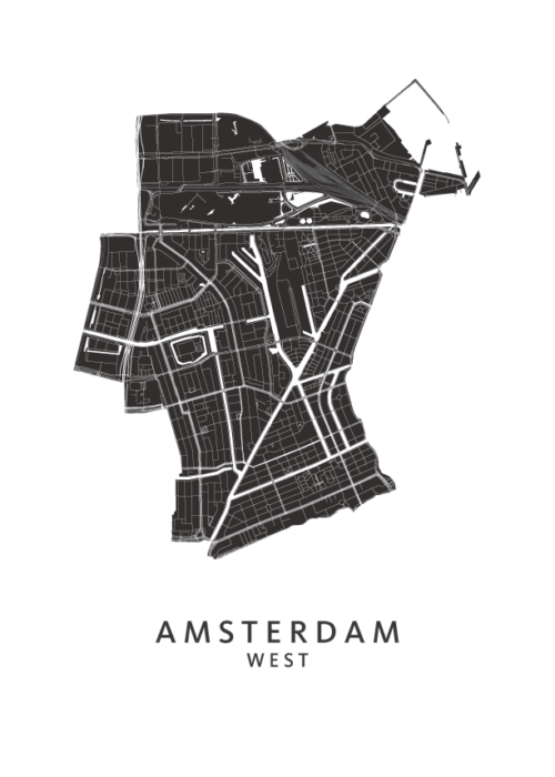 Amsterdam West Stadskaart poster