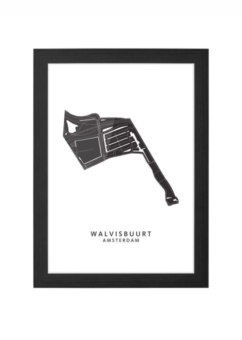 amsterdam walvisbuurt poster ingelijst in zwarte lijst