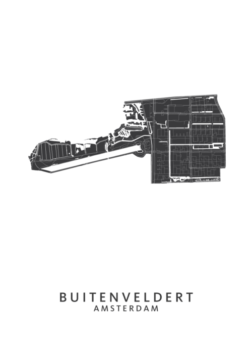 Buitenveldert wijkkaart Amsterdam poster