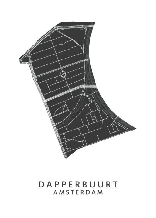 Dapperbuurt wijkkaart Amsterdam poster