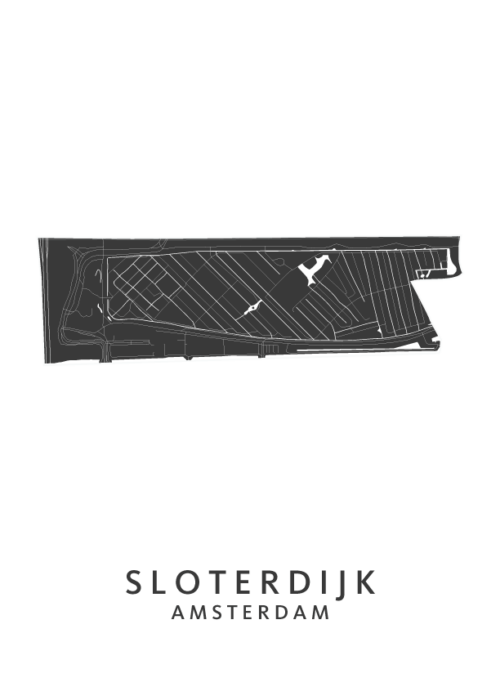 Sloterdijk wijkkaart Amsterdam poster