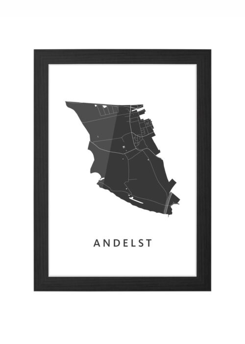 andelst kaart poster ingelijst in zwarte lijst