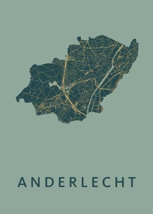 Anderlecht Stadskaart poster Amazon
