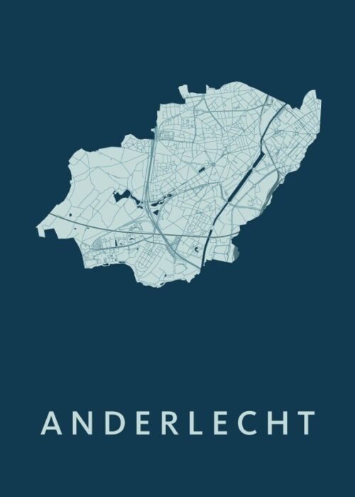 Anderlecht Stadskaart poster Feldgrau