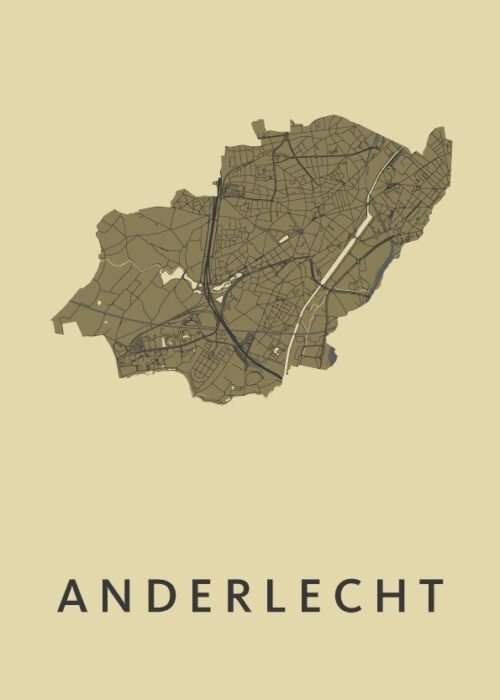 Anderlecht Stadskaart poster GoldenRod