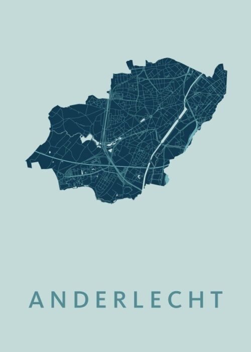 Anderlecht Stadskaart poster Mint