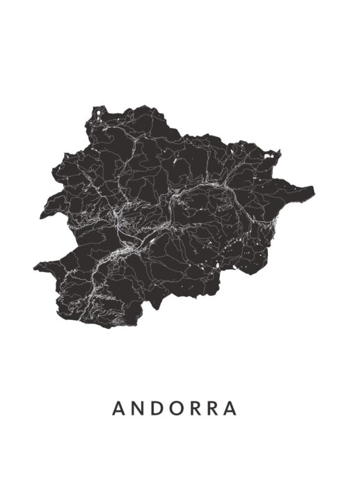 Andorra Kaart Poster